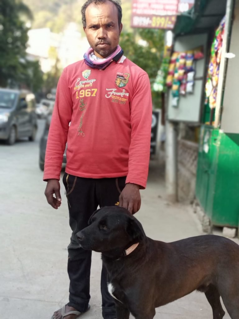 Ramesh bhaiya with Raja the dog