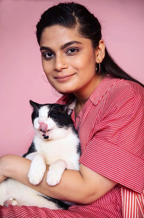 Shristhi Dixit with her cat Patch