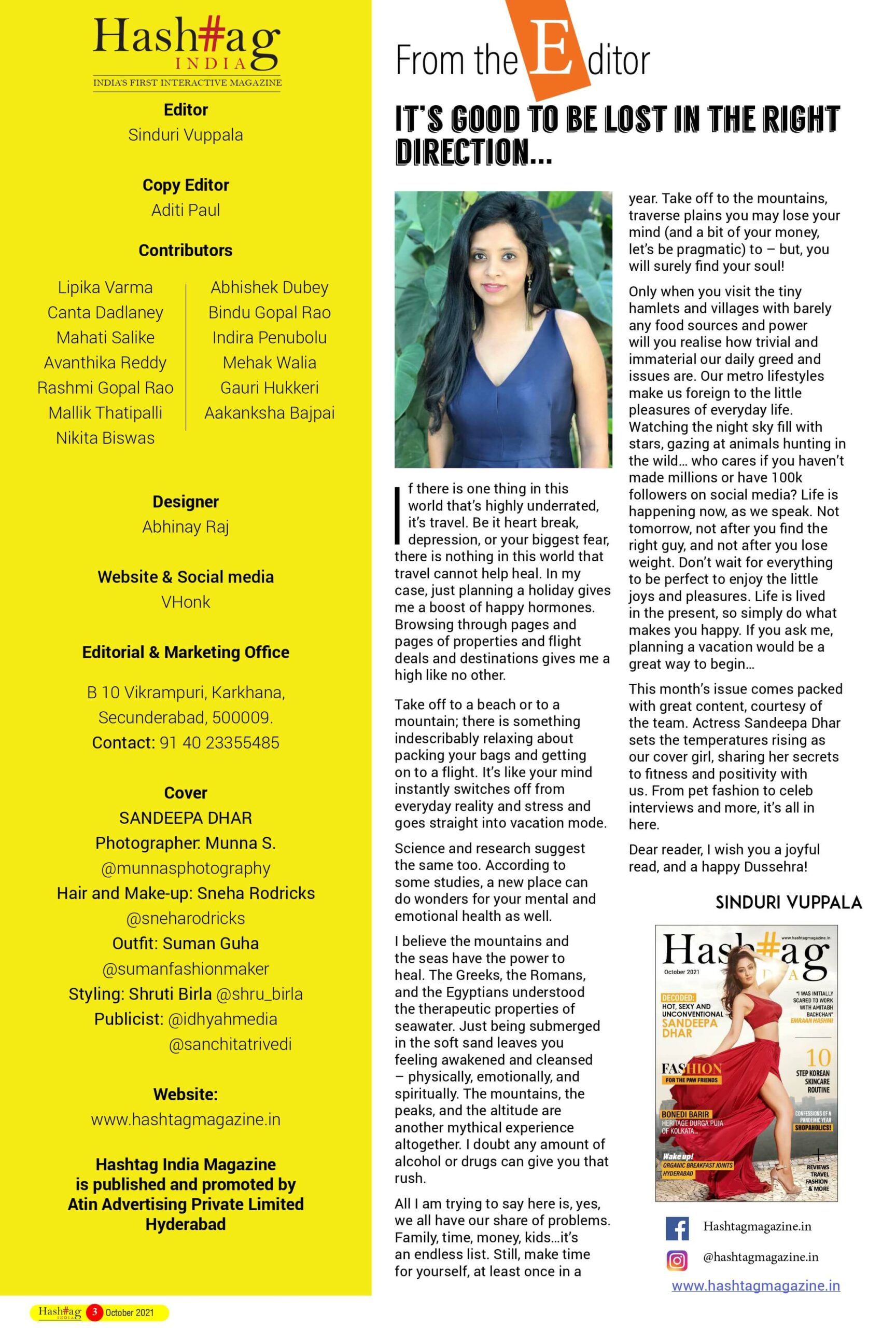 Hashtag October Interactive Magazine Editorial Notes